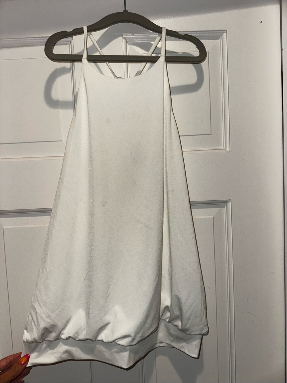 Express White Halter Bubble Hem Tank Top Size Small NWT